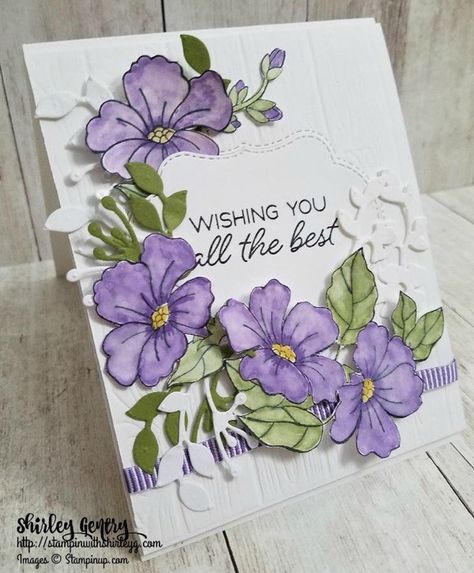 Sixteen Stampin’ Up! Projects by Amy’s Inkin’ Krew Featured Stampers – Stamp With Amy K Creative Birthday Cards, Purple Cards, Stampin Up Project, Stamping Up Cards, Get Well Cards, Kirigami, Card Layout, Floral Cards, Cool Cards