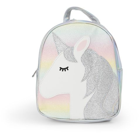 They'll be glowing as they carry the essentials in the K-D Unicorn Glitter Backpack. The bag has an iridescent finish and sparkling unicorn to the front, complete with a zip fastening and adjustable shoulder straps. Glitter Backpack, Unicorn And Glitter, Girls Bags, Our Girl, Kids Clothing, Shoulder Straps, Fashion Backpack, Clothing Accessories, Wallets