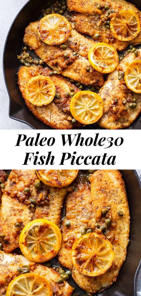 Fish Piccata, Paleo Running Momma, Lemon Fish, Haddock Recipes, Paleo Fish Recipes, Paleo Fish, White Fish Recipes, Healthier Sweets, Fish Dinner Recipes