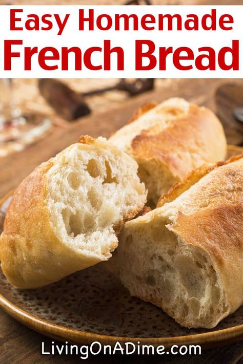 Easy French Bread Recipe, Easy Homemade Bread, Homemade French Bread, French Bread Recipe, Bread Machine Recipes, Easy Bread Recipes, Easy Bread, Challah, French Bread