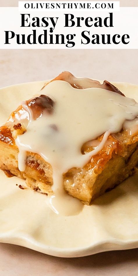 Traditional Bread Pudding Recipe, Bread Pudding Recipe With Vanilla Sauce, Custard Bread Pudding, Cinnamon Treats, Bread Pudding Recipe Easy, Bread Pudding With Vanilla Sauce, Bread Pudding Sauce, Traditional Bread Pudding, Pudding Recipes Homemade