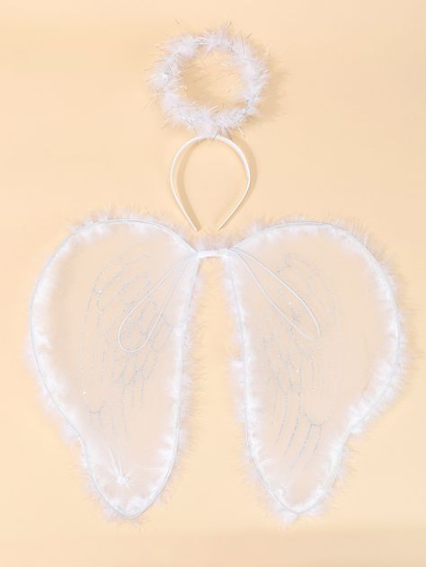 Blanco  Collar     Embellished   Disfraces y Accesorios Angel Costumes, Butterfly Wings Costume, Angel Design, Angel Costume, Nativity Crafts, Christmas Costume, Wings Costume, Diy Origami, Christmas Costumes