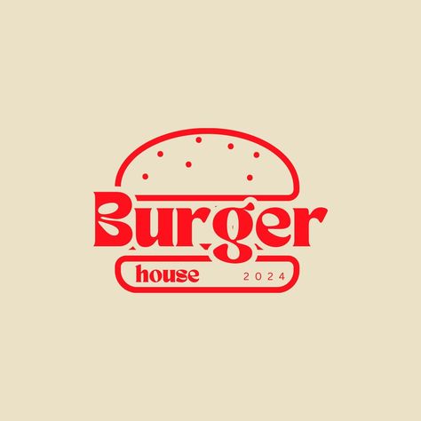 Mr Burger Logo, Burger Logo Ideas, Fast Food Logo Design Ideas, Burger Restaurant Logo, Burger Logo Design, Food Truck Logo, Red Burger, Burger Illustration, Resturant Logo