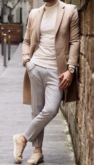 Mens Turtleneck Outfits, White Turtleneck Outfit, Turtleneck Outfit Men, Neutral Fall Outfits, Blazer Outfits Men, Turtleneck Outfit, Vans Converse, Dress Suits For Men, Men With Street Style