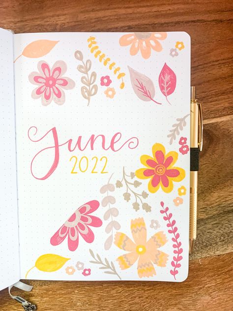 Simple spring theme for my bullet journal. Spring Bullet Journal Theme, Spring Bujo, Spring Bullet Journal, Floral Bullet Journal, Journal 2024, Journal Diy, Journal Spreads, Bullet Journal Diy, Bullet Journal Design Ideas