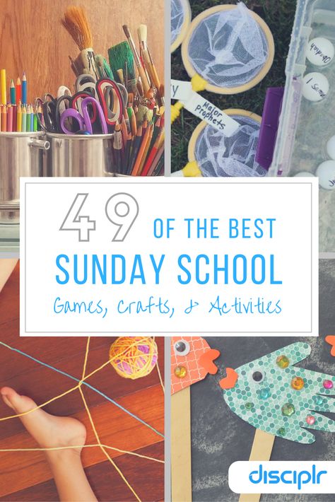 Kids often learn best when engaged in creative play, and with these easy activity ideas, you may have the most fun of all. Check out these fun and memorable activities that fit any Sunday school classroom! Kindergarten Sunday School, Free Sunday School Lessons, School Games For Kids, Sunday School Printables, Toddler Sunday School, Kids Church Activities, Sunday School Projects, Sunday School Games, Preschool Bible Lessons