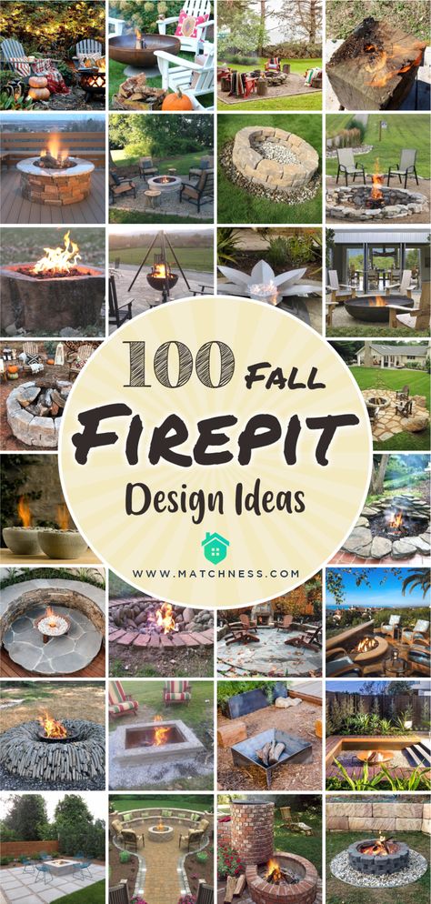 100 Fall Fire Pit Design Ideas - Matchness.com Fall Fire Pit, Paver Fire Pit, Cinder Block Fire Pit, Outdoor Fire Pit Seating, Outdoor Fire Pit Area, Fire Pit Wall, Contemporary Fire Pit, Outside Fire Pits, Brick Fire Pit