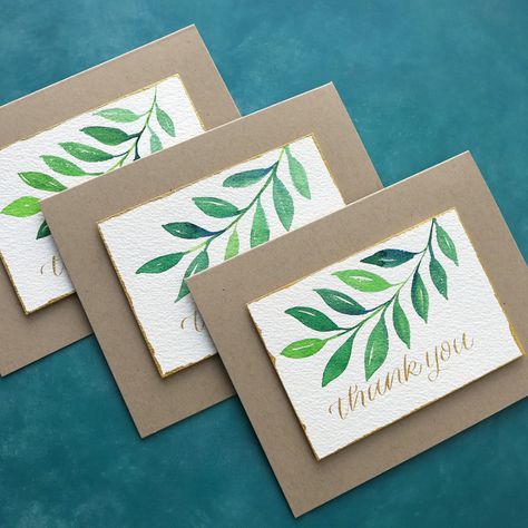 Home Made Thank You Cards, Thank You Page Design For Project, Thank You Card Design Ideas Handmade, Diy Cards Thank You, Diy Wedding Thank You Cards, Thanks Cards, Kristina Werner, Art Hobby, Handmade Thank You Cards