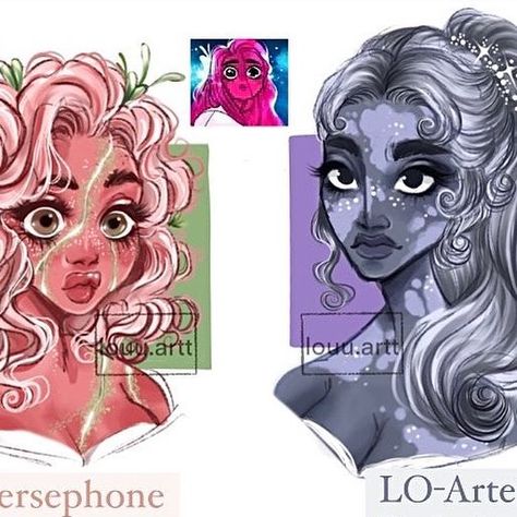 Lore Olympus Redesign, Lore Olympus Outfits, Lore Olympus Oc, Lore Olympus Characters, Persephone Art Lore Olympus, Fish Human, Mythology Poetry, Persephone Art, Lore Olympus