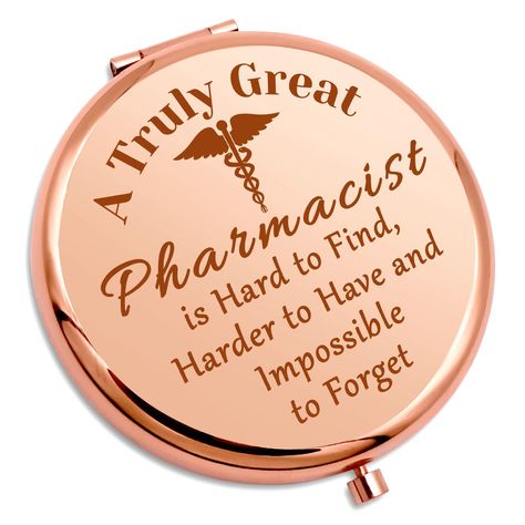 PRICES MAY VARY. Funny Pharmacist Gifts for Women- Personal Makeup Mirror engraved with 'A Truly great Pharmacist is hard to find,harder to have and impossible to forget .'Pharmacists are the ones who are the only ones permitted to sell drugs to people. This funny gift for pharmacist is the perfect Compact Makeup Mirror that you can give to your pharmacist friends who sells drugs… you mean drugs like medicinal drugs for someone that is is pain. Appreciation Gifts For Women - An excellent gift fo World Pharmacist Day, Medical School Graduation Gift, Travel Makeup Mirror, Gift For Doctor, Compact Makeup, Pharmacy School, Pharmacist Gift, Pharmacy Tech, Gift Coworker