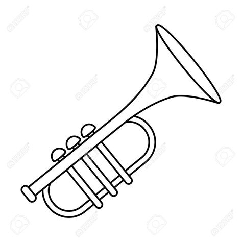 music instrument trumpet cartoon vector illustration graphic design , #Aff, #trumpet, #cartoon, #music, #instrument, #graphic Trumpet Instrument Drawing, How To Draw A Trumpet Easy, How To Draw A Trumpet, Trumpet Drawing Easy, Trumpet Sketch, Music Instruments Drawing, Trumpet Drawing, Trumpet Illustration, Instrument Drawing