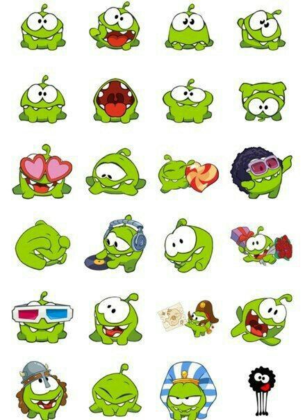 Messenger Stickers, Cut The Ropes, 디즈니 캐릭터, Haiwan Peliharaan, Disney Drawings, Free Stickers, Om Nom, Cute Characters, Printable Stickers