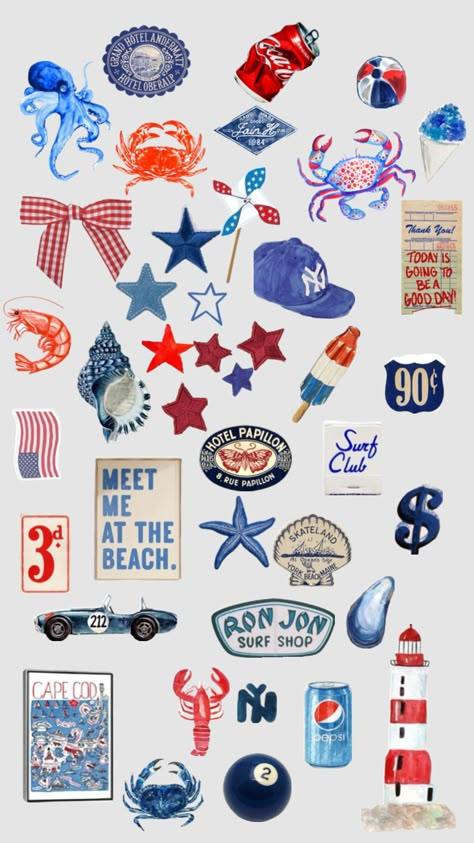 July Stickers, Journal Elements, Cute Summer Wallpapers, Bow Wallpaper, Ron Jon Surf Shop, Summer Wallpaper, Wallpaper Pc, Scrapbook Stickers, Aesthetic Iphone Wallpaper