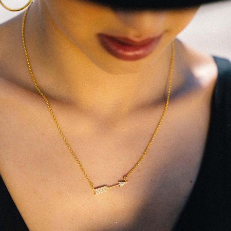 The Direction Necklace has an arrow that is studded with sparkling stones in the tip and the tail.⁠ An arrow holds so much power, symbolising reaching and achieving your goals, as well as providing protection. 🙏⁠ ⁠ Shop the necklace via the link in bio. Ring Stacks, Creole Earrings, Hand Necklace, Jewelry Lockets, An Arrow, Heavy Chain, Bar Stud Earrings, Cubic Zirconia Necklace, Unisex Necklace