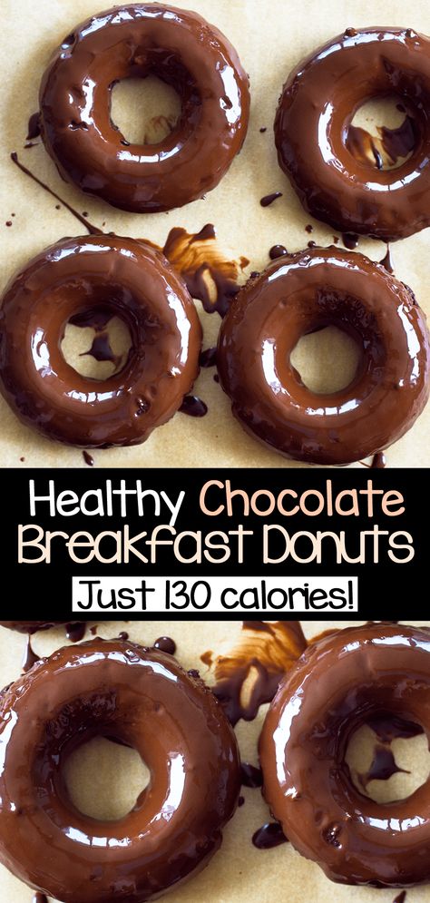 Chocolate Donut Recipe, Healthy Chocolate Breakfast, Healthy Doughnuts, Healthy Donuts Recipe, Breakfast Chocolate, Breakfast Donuts, Chocolate Covered Katie, Homemade Donuts Recipe, Healthy Donuts