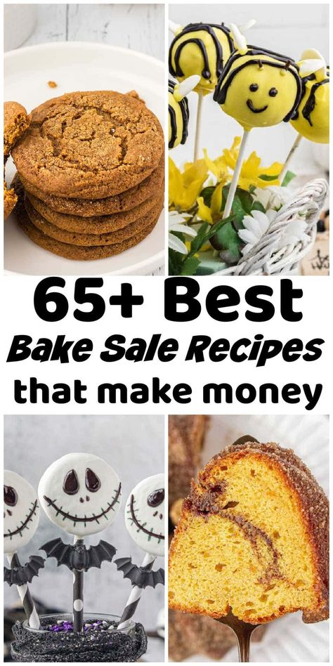 Over 65 Back to School Bake Sale recipe ideas. Easy, delicious treats perfect for fundraising. Sure to be a hit with kids and parents alike! Bake Sale Breads, School Bake Sale Ideas Fundraising, Halloween Bake Sale Ideas Fundraiser, Creative Bake Sale Ideas, Bake Sale Ideas Fall, Best Bake Sale Items Easy, Holiday Bake Sale Ideas Christmas, Good Bake Sale Items, Bake Off Competition Ideas