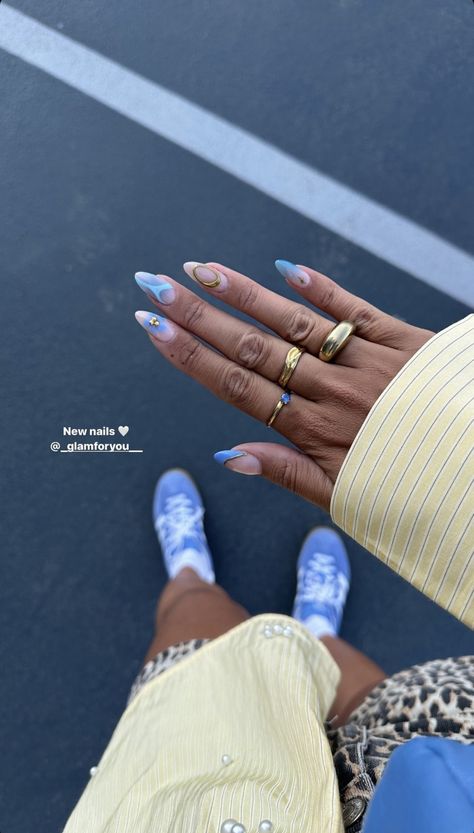 Tate Mcrae Nails Ideas, Beach Almond Nails, Frank Ocean Nails, Surf Nails, Dimensional Nails, Gym Nails, Utah Nails, Teen Nails, Cute Nail Colors