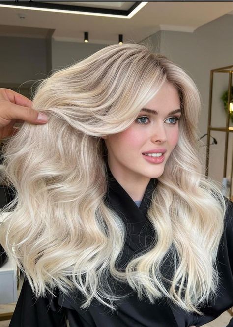 30 Stunning Silver Hair Color Ideas of 2022 Cream Blonde Hair, Blond Hairs, Silver Hair Color Ideas, Strawberry Blonde Hair Color, Silver Blonde Hair, Icy Blonde Hair, Mermaid Waves, Long Silky Hair, Gorgeous Hair Color