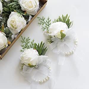 Rose Wrist Corsage, Corsage And Boutonniere Set, Wrist Flowers, Groomsmen Boutonniere, Corsage And Boutonniere, Women Bride, Prom Flowers, Artificial Flower Bouquet, Silk Flowers Wedding