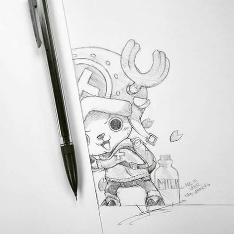 Chopper by itsbirdy Chopper Sketch One Piece, Chopper Drawing One Piece, Chopper Tattoo Design, Chopper One Piece Drawing, Chopper Tattoo One Piece, Chopper Sketch, Chopper One Piece Tattoo, Chopper Drawing, Chopper Fanart