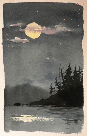 . 강아지 그림, Seni Cat Air, 수채화 그림, Lukisan Cat Air, Watercolor Inspiration, The Night Sky, Watercolor Landscape, Ink Drawing, 그림 그리기