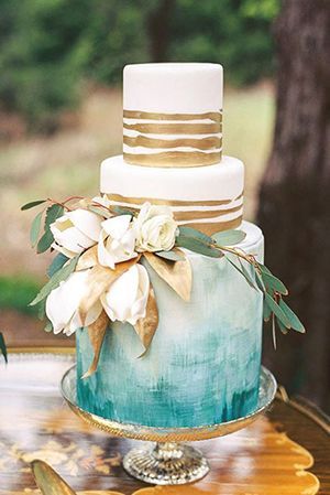 Trendy Cupcakes, Watercolor Wedding Cake, Anna Campbell, Marble Wedding, Tiered Cake, Teal Wedding, Cake Trends, Wedding Cake Inspiration, Beautiful Wedding Cakes