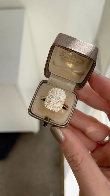 Berlinger Fine Jewelry on Instagram: "We are swooning for this custom version of our Emerald Cut Ballerina Diamond Mosaic 🤤💍 Email us to customize any of our signature Diamond Mosaic styles ✨💫 #💍 #engagementring #engagementrings #jewelrylover #jewelryshop #bride #brides #diamondringgoals #jewelrygoals #statmentengagmentring #artdecoring #artdecoengagementring #vintageinspiredengagmentring #vintageengagementring #berlingerjewelry #oneofakindengagementring #uniquering #uniqueengagementring #r Mosaic Diamond Ring, Dreamy Jewelry, Mosaic Ring, Hunter King, Future Engagement Rings, Dream Engagement, Diamond Mosaic, Dream Engagement Rings, Band Engagement Ring