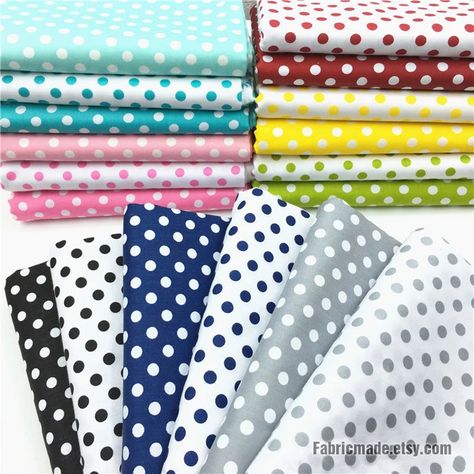 26 Colors Polka Dots Cotton Fabric Green Blue Pink Black Grey | Etsy Australia Bunny Embroidery, Casual Frocks, Fabric Stores, Christmas Shoes, Fabric Ideas, Fabric Collections, Fabric Inspiration, Dot Fabric, Bed Linens