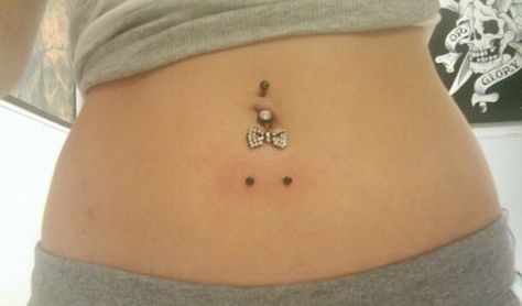 Surface piercing + bellybutton Surface Belly Piercing, Surface Piercing, Navel Piercing, Belly Piercing, Belly Button Piercing, Body Modifications, Belly Button, Tattoos And Piercings, Belly Button Rings