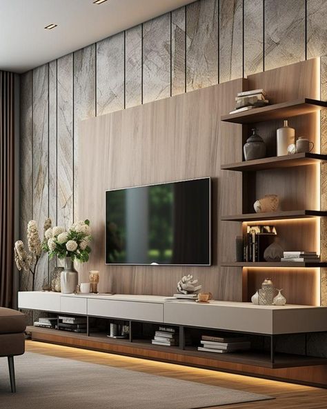 All posts • Instagram Modern Tv Room, Tv Fal, Living Room Wall Designs, Eksterior Modern, Minimalist Living Room Design, Tv Cabinet Design, Latest Living Room Designs, Living Room Tv Unit, Tv Room Design