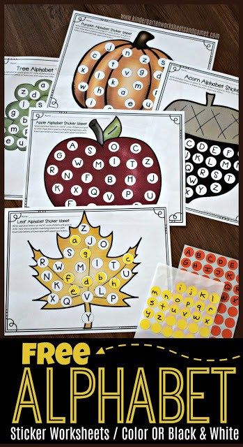 Practicing matching uppercase and lowercase alphabet letters will never be more fun than with these free printable alphabet circle sticker worksheets themed just for fall. Did I mention they are FREE!! I didn’t want you to miss these super fun, free printable Alphabet Sticker Worksheets from our sister site today. These can be printed in color or … Fall Alphabet, Kindergarten Alphabet, Alphabet Sticker, Fall Preschool Activities, Fall Kindergarten, Abc Activities, Lowercase Alphabet, Apple Theme, Fall Preschool