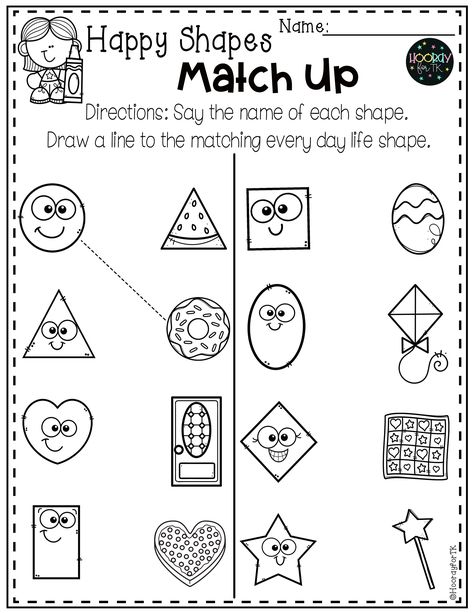 Prek 4 Worksheets, English Activity For Preschoolers, Shapes Activities Worksheet, Shape Kindergarten Worksheets, Pre K And Kindergarten Activities, Pre K School Activities, Pre Kg Worksheets English, Pre K Matching Worksheets, Math Lesson For Kindergarten