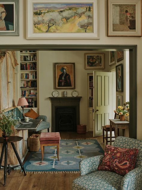 A rambling former vicarage in south London brought to life by Tamsin Saunders | House & Garden Plum Walls, Antique Shelves, Bespoke Sofas, Kitchen Installation, Parisian Apartment, Deco Boheme, Decoration Inspiration, House Garden, Main Bedroom