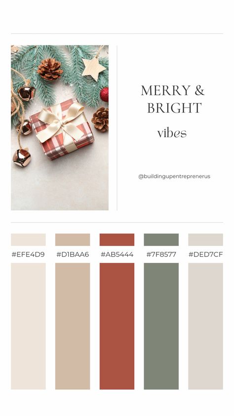 Woodland Christmas Color Palette, Christmas Theme Color Palette, Holiday Branding Design, Christmas Color Palette Canva, Christmas Neutral Color Palette, Christmas Card Color Scheme, Soft Christmas Color Palette, Holiday Color Pallete, Holiday Colour Palette