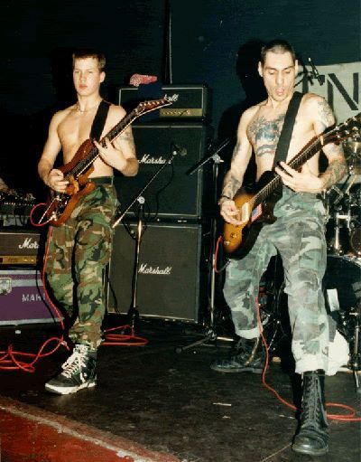 Agnostic Front (Europe 1990) Matt Henderson & Vinnie Stigma  From the collection of Matt Henderson Hardcore Punk Fashion, Municipal Waste, Hardcore Style, Henry Rollins, Hardcore Music, Youth Of Today, 80s Punk, Bored Board, Punk Culture