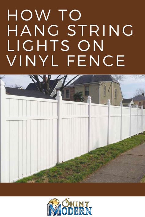 Hanging string lights outdoors, can set a mood for a space and make people smile. Here is how to hang string lights on vinyl fence. Hanging Lights On Fence, Lights On Vinyl Fence, Outdoor String Lights Backyard, Lights Outdoors, Backyard String Lights, Hanging String Lights, Edison Lighting, Fence Lighting, People Smile