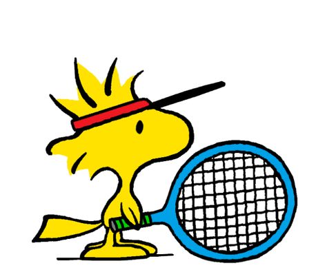 Woodstock on the Tennis Court Tennis Drawing, Woodstock Bird, Tennis Wallpaper, Senior Night Posters, Charlie Brown Characters, Woodstock Snoopy, Tennis Art, Woodstock Peanuts, Snoopy Funny