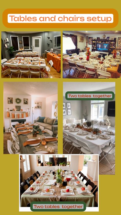 Tables and Chairs Setups for small spaces Party Hacks, Setup Ideas, Tables And Chairs, Tablescapes, Small Spaces