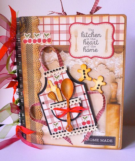 Scrapbook Recipe Book, Recipe Book Covers, Homemade Recipe Books, Recipe Book Design, Diy Cookbook, Recipe Album, Recipe Book Diy, Handmade Journals Diy, Family Recipe Book