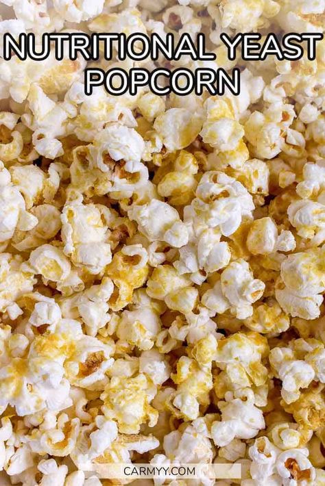 Popcorn With Nutritional Yeast, Vegan Popcorn Recipes, Nutritional Yeast Popcorn, Popcorn Seasoning Recipes, Vegan Popcorn, Savory Popcorn, Stovetop Popcorn, Nutritional Yeast Recipes, Healthy Cheese