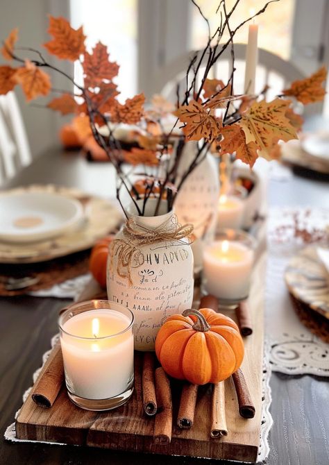 Looking to create a stunning autumn display for your table? 🍂 Check out these 30 best fall centerpiece ideas that will bring warmth and charm to your home! From rustic arrangements with pumpkins and candles to elegant floral designs, these ideas are perfect for adding a seasonal touch to your dining or coffee table. Explore these beautiful and creative centerpieces now to elevate your fall decor! #FallDecor #CenterpieceIdeas #AutumnInspiration #HomeDecor #SeasonalStyle Autumn Decor Coffee Table, Fall Decor Dinner Table, Neutral Dining Table Centerpiece, Fall Decor With Pumpkins, Autumn Decor Inspiration, Atumm Decor, Decorating With Pumpkins Indoors, Fall Centre Piece Ideas Diy, Autumn Table Decorations Centerpieces