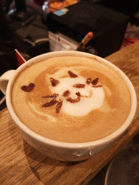 Coffee shop latte art aesthetic autumn cute animal cat cappuccino barista Penny Aesthetic, Latte Art Aesthetic, Opening A Coffee Shop, Coffee Shop Aesthetic, Coffee Obsession, Aesthetic Autumn, Fall 24, Cat Cafe, Animal Cat