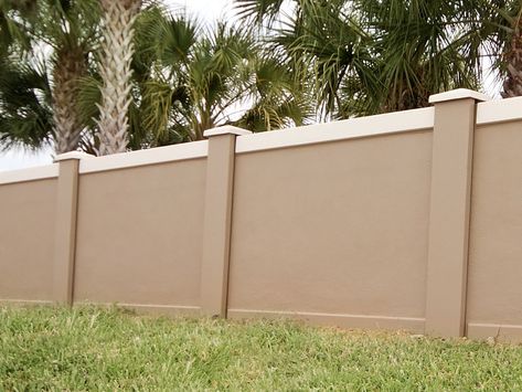 Concrete Fences, Concrete Fence Wall, Fences Ideas, Fence Wall Design, Compound Wall Design, Cinder Block Walls, Types Of Concrete, House Fence Design, Main Entrance Door Design