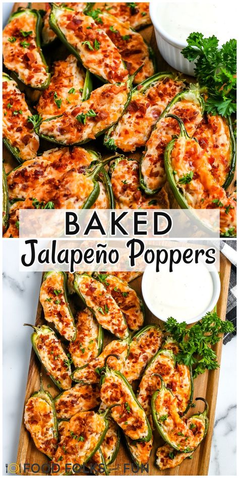 Baked Jalapeño Poppers, Jalapeño Poppers Recipe, Baked Jalapeno Poppers, Jalapeno Appetizer, Best Jalapeno Poppers, Cream Cheese Jalapeno Poppers, Cream Cheese Stuffed Jalapenos, Bacon Jalapeno Poppers, Jalapeno Popper Recipes