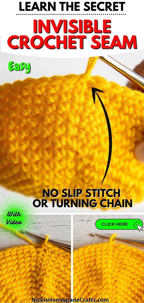 Ending Crochet In The Round, How To Crochet In The Round With No Seam, Crochet Slip Stitch Join, Half Double Crochet In The Round, Half Single Crochet Stitch, Joining Rounds In Crochet, Crochet Stitches Worked In The Round, Crochet Slip Stitch Patterns, Seamless Crochet In The Round