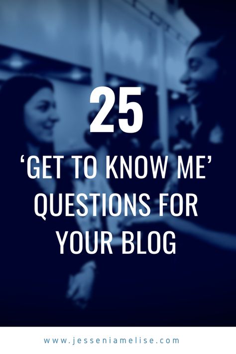 25 questions to help your blog readers get to know you better . Found at jesseniamelise.com/blog Questions About Myself, Get To Know Me Questions, Random Questions, 25 Questions, About Me Questions, About Myself, Middle Name, My Grandmother, Be Cool