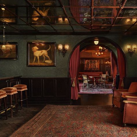 The Bowery Hotel Nyc, Historic Hotel Room, Moody Hotel Lobby, Old Hotel Lobby, Hotel Bar Aesthetic, Old Hotel Aesthetic, Dark Hotel Room, Vintage Hotel Lobby, Vintage Hotel Aesthetic