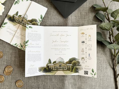 Jamie Reynolds, Wedding Venue Illustration, Illustration Invitation, Watercolour Wedding, Venue Illustration, Personalized Ribbon, Karten Design, Text Layout, Order Of The Day