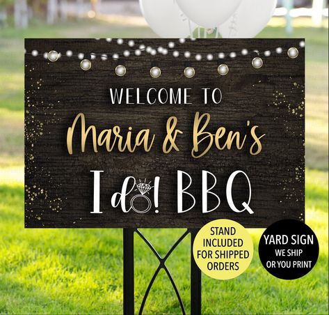 I Do Bbq Sign, We Do Bbq, Engagement Party Bbq, I Do Bbq Engagement Party, Bbq Engagement Party, Outdoor Engagement Party, Unique Engagement Party, Bbq Decorations, Backyard Engagement Parties