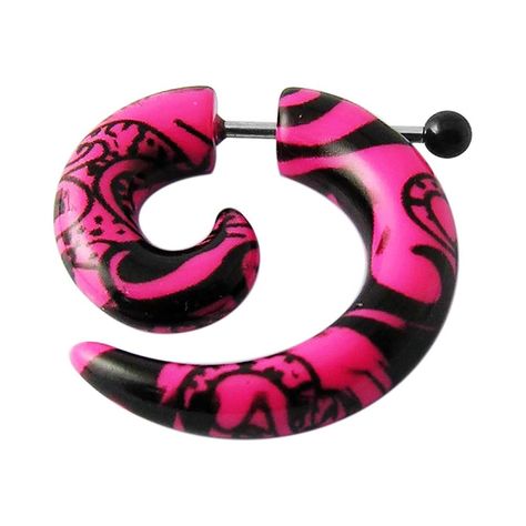 PRICES MAY VARY. 6mm Black Tribal Tattoo Pattern UV Spiral Tapers 16 Gauge Surgical Steel Fake Ear Plug Piercing. Made from 316L Surgical Steel with UV Acrylic , this faux plug is the perfect piercing to wear everyday, a comfortable fit that will help give you that extra sparkle daily Elegant Craftsmanship - All of our Faux Plug Piercings have been made from high quality hypoallergenic materials. This Faux Plug has been designed so that it is easy to put in and take out, they will fit comfortabl Plug Piercing, Ear Gauges Plugs, Fake Gauges, Pink Acrylic, Velvet Choker, Pink Acrylics, Ear Gauges, Tattoo Pattern, Ear Plugs